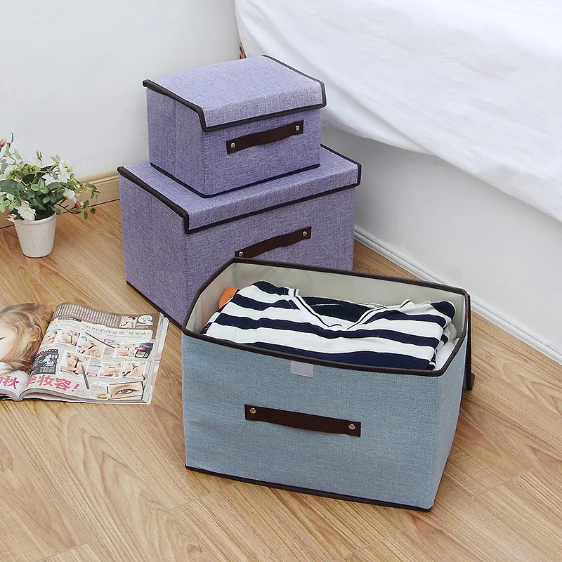 

Non-Woven Fabric Foldable Two Size Of Storage Boxes Set Clothes Socks Toy Snacks Sundries Folding Store Household Products