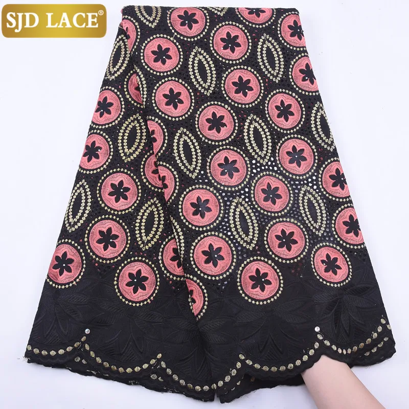SJD кружевное черное африканская кружевная ткань высококачественное швейцарское
