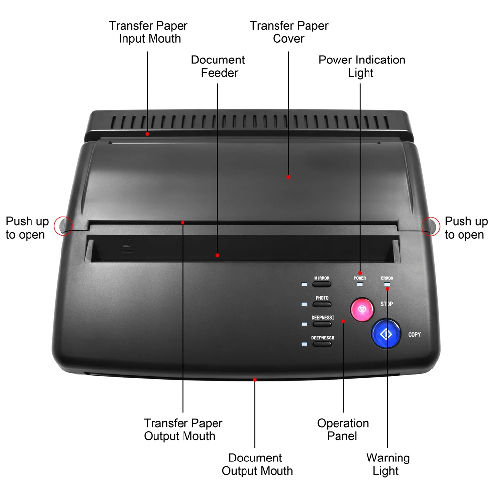 Tattoo Transfer Machine Device Copier Printer Drawing Thermal Stencil Maker Tools For Tattoo Photos Transfer Paper Copy Printing