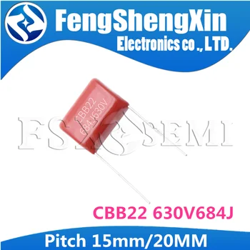 

10PCS CBB22 630V684J 0.68UF Pitch 15MM 20MM 684 630V 680nf CBB Polypropylene film capacitor