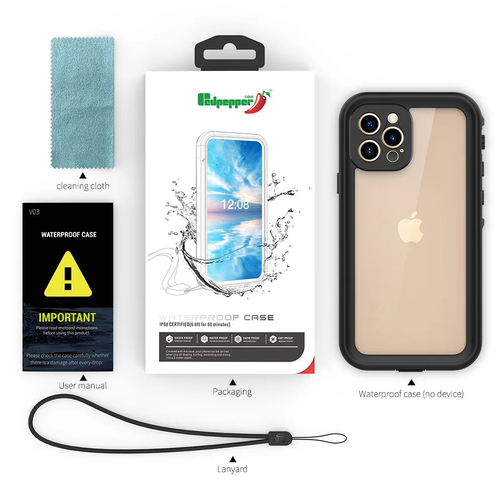 Redpepper IP69K Waterproof Case For Apple iPhone 12 Pro Max 12 Mini 11 Pro Max XR Underwater 3m Water Proof Shockproof Hard Case (4)