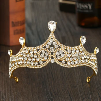

Bridal Tiara Hair Crown Wedding Hair Accessories For Women Gold Color Crown For Bridal Crowns And Tiara Women Accessories