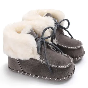 

2018 New Infant Toddler Baby Boy Girl Soft Sole Crib Newborn Non-slip Padded Shoes Sneaker Winter Warm Solid Boots 0-18 Months