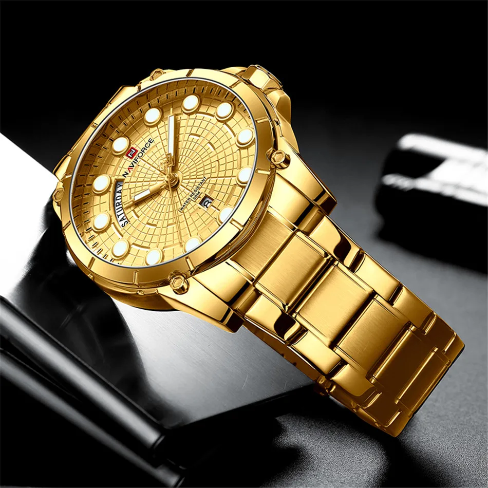 NAVIFORCE Men's Watch, Men's Luxury Stainless Steel Watch, Fashion Trend Men's Watch, Business Casual Men's Watch, Men's Sports