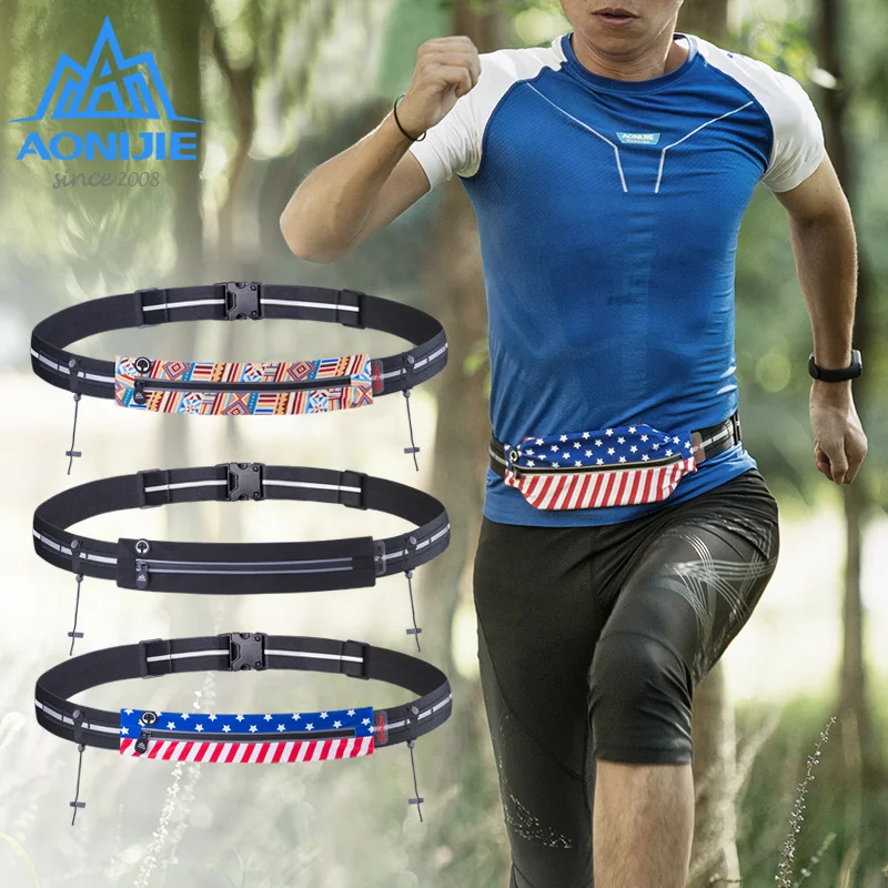 

AONIJIE W966 Running Waist Bag Race Number Belt Mobile Phone Bib Holder Fanny Pack For Race Marathon Cycling Travel Fitness Gym