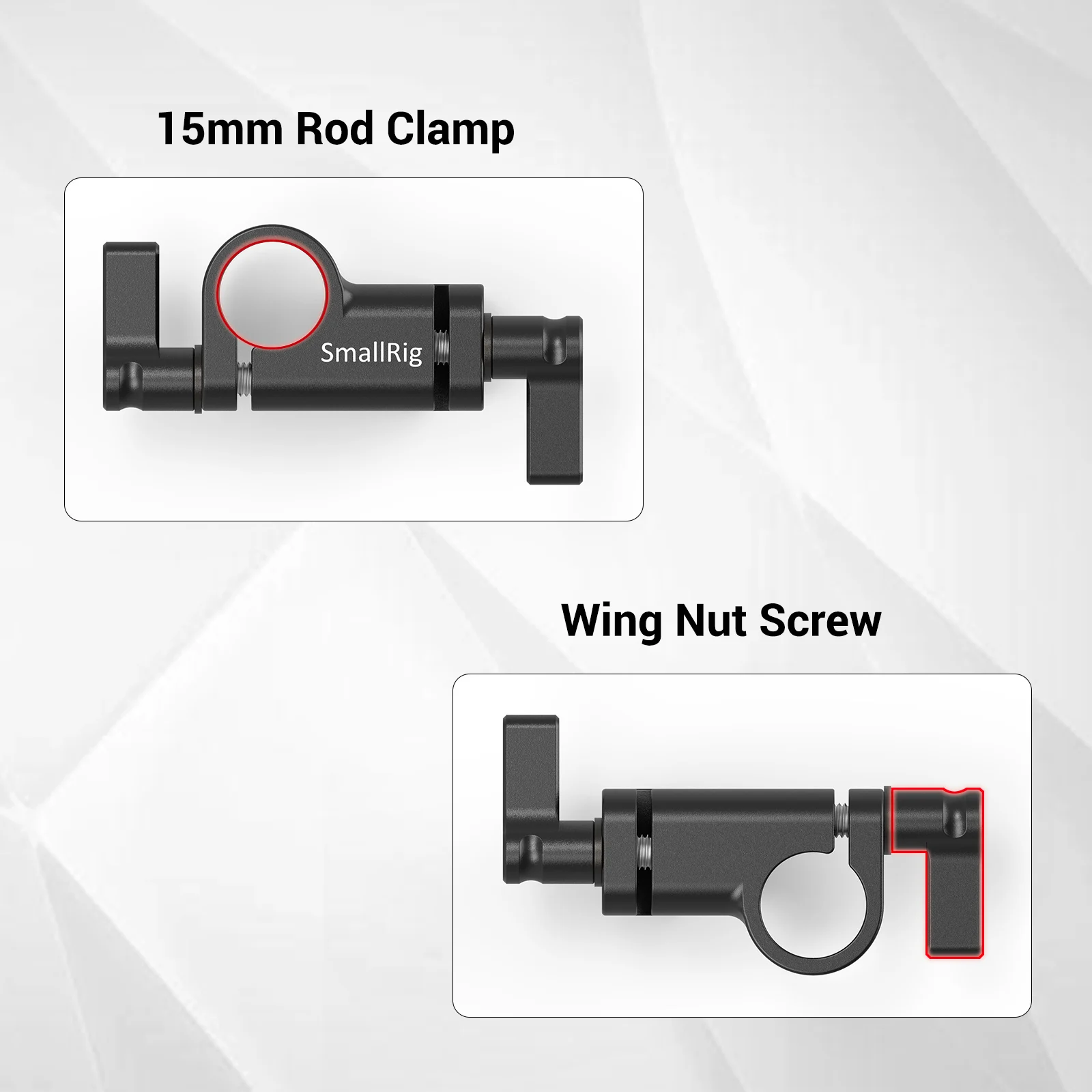 SmallRig 90-Degree 15mm Rod Clamp for Camcorder Video DIY Camera 15mm Rail Clamp Shoulder Support Mounting Accessories - 2069