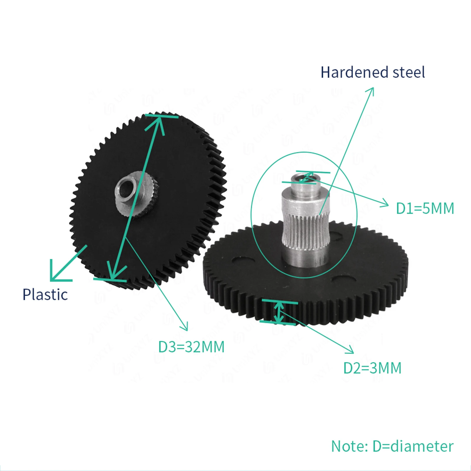 Upgraded 1.75mm Extruder Level Gear For Artillery Genius Sidewinder X1 Titan Aero Extruder Idler Arm and Gear Kits