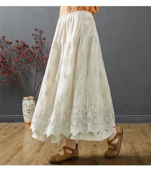 

Moricome Gothic lace layered embroidery japanese style skirt saia 2020 autumn