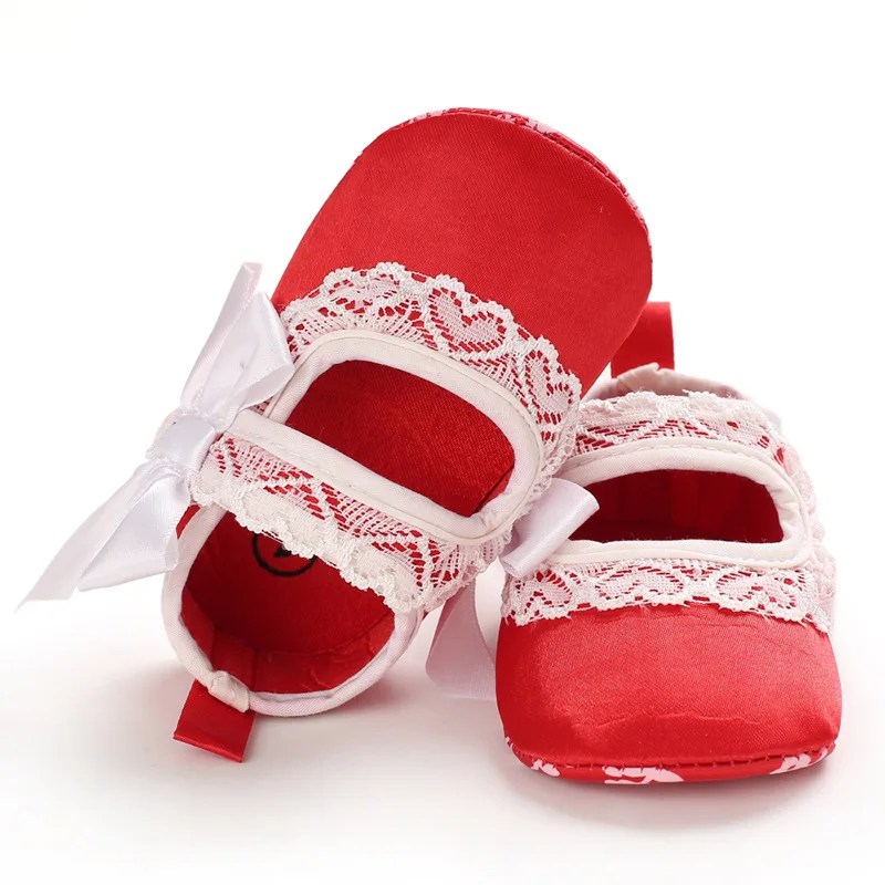 E& Bainel/туфли принцессы для девочки, для новорожденных, с бантом, мягкая подошва, Нескользящие, для малышей, обувь для малышей 0-18 месяцев