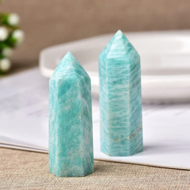 30 Color Natural Stones Crystal Point Wand Amethyst Rose Quartz Healing Stone Energy Ore Mineral Crafts Home Decoration 1PC Amazonite