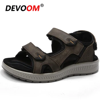 

Hiking Sandals Outdoor Men Sandals Summer Breathable Rubber Beach Sport Men Shoes 2020 Comfort Walking Leather Sandalias Hombre