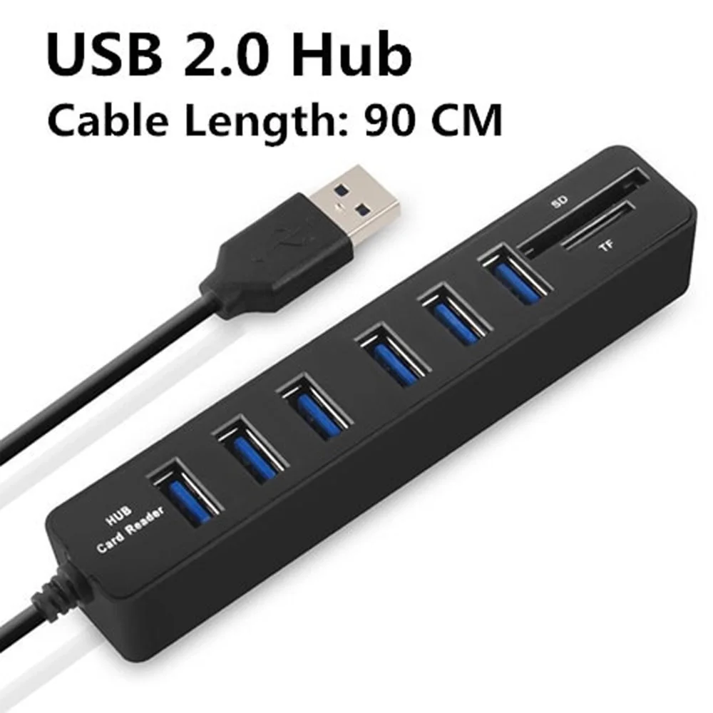 1 шт. USB 2,0 концентратор TF SD Карта Чтение порт адаптер Аксессуары для Windows XP 2000