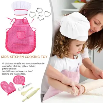 

Pretended Play Toys 11pcs Children Toddler Kids Durable Cooking Baking Kitchenware Sets Cake Baking Kid Kitchen Aprons