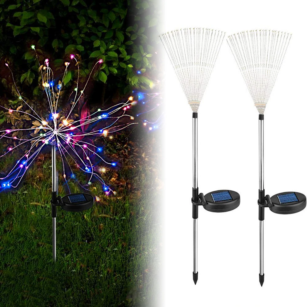 2 шт. солнечный светильник 105LED Starburst Сказочный светильник Starburst светильник IP65 Водонепроницаемый Рождественский Декор лампа Ландшафтный Декор