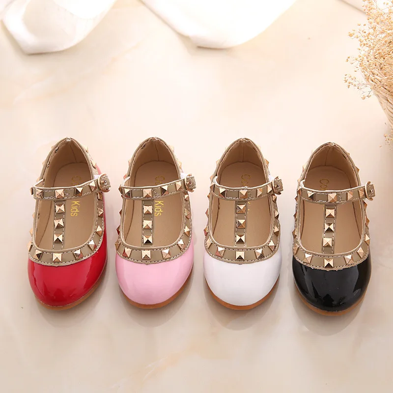 Shoes Sandal Toddler Girls Princess Kids Children New Rivets Nude