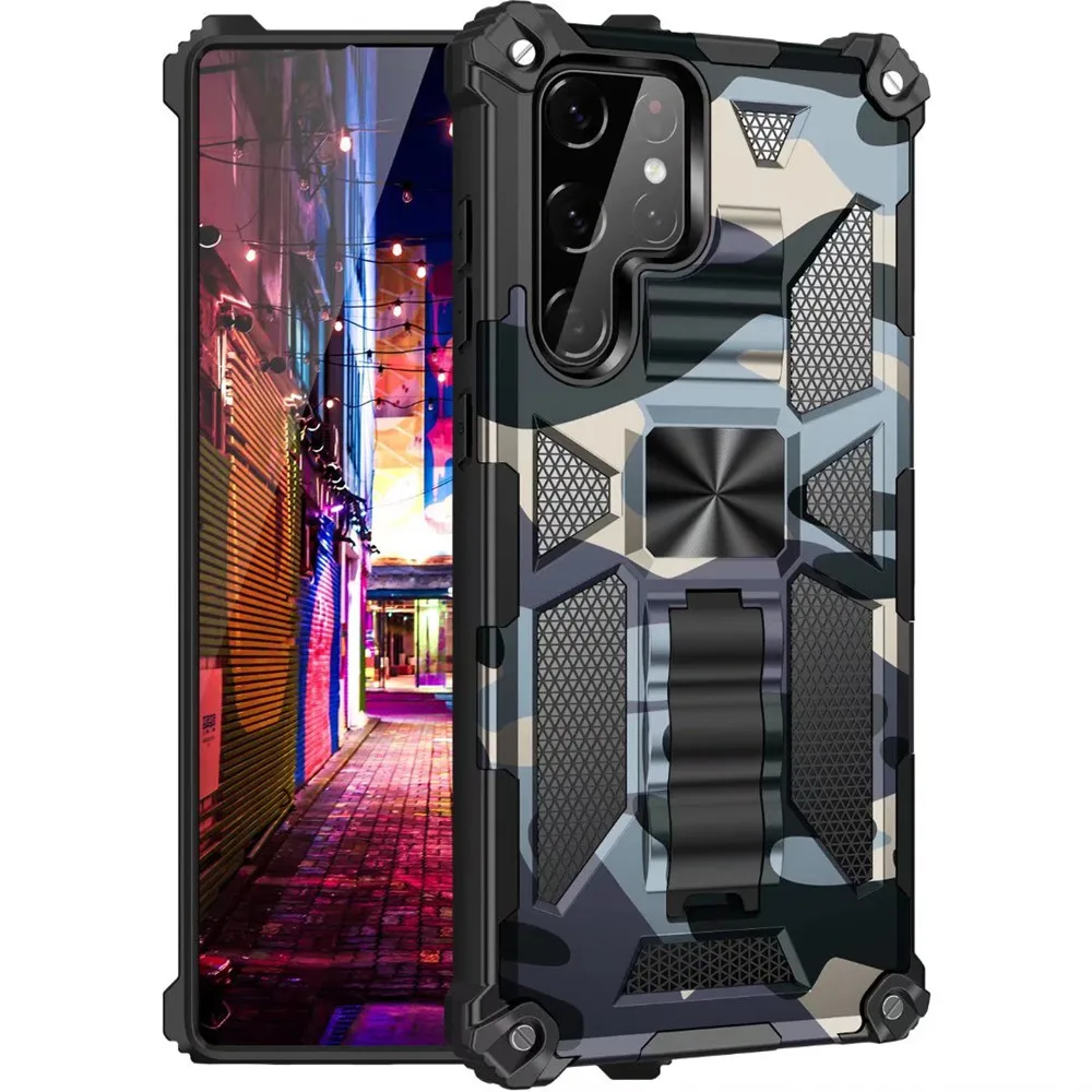 Camouflage Magnetic Armor Kickstand TPU Case