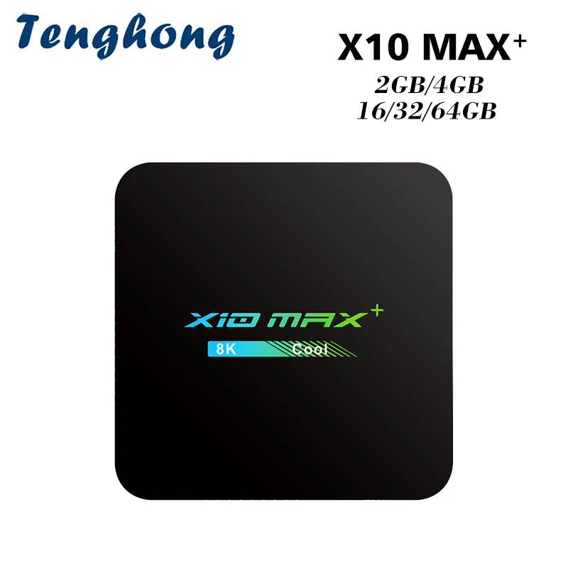 

Tenghong X10 MAX PLUS TV BOX Android 9.0 Amlogic S905X3 4GB 32GB Smart Media Player USB3.0 H.265 8K 4GB 32GB Set Top Box