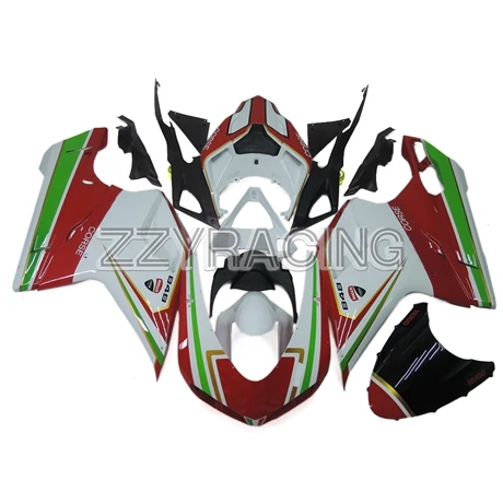 Выполните Обтекатели Наборы для поездок на мотоцикле Ducati 1098 848 1198 2007-2012 1098 848 1198 07 08 09 10 11 для детей 12 лет ABS Пластик, белый, красный, зеленый
