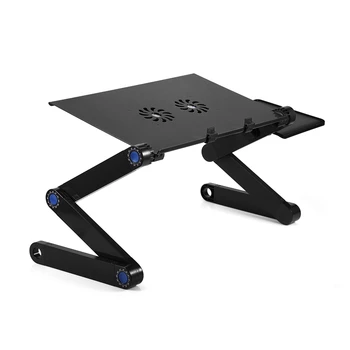 

Aluminum alloy 360° Adjustable Foldable Laptop Desk Table Stand Holder w/ Cooling Dual Fan Mouse Boad