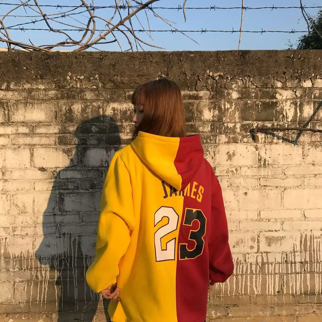Europe And America Popular Brand Versatile New Style Cartoon Overseas Edition Mixed Colors Lettered Printing plus Velvet Ho