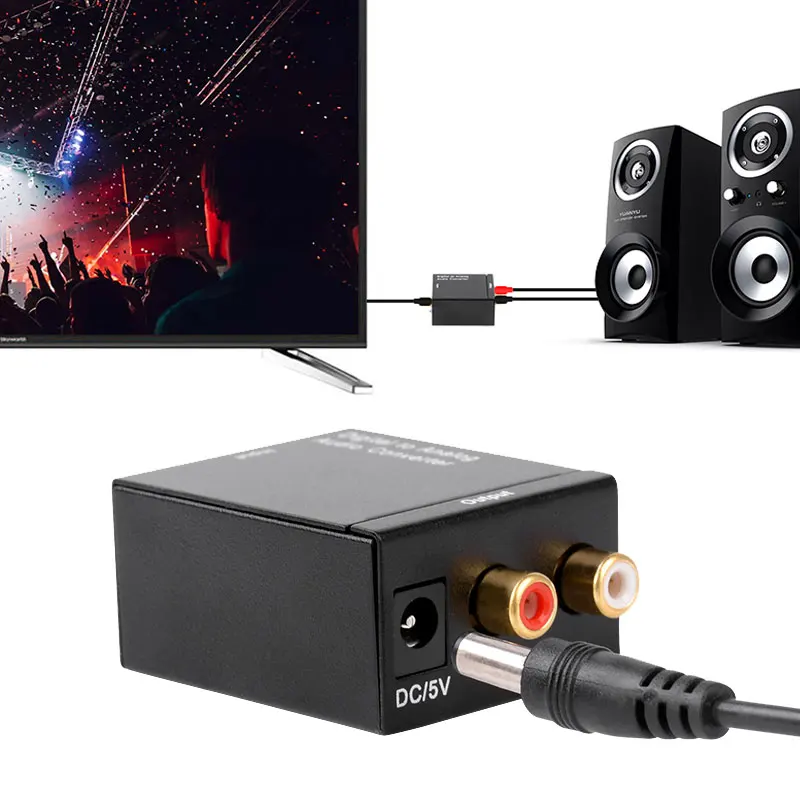 

Digital to Analog Audio Converter Adapter Optical Toslink Coaxial SPDIF To RCA L/R Audio Converter Digital To Analog Audio