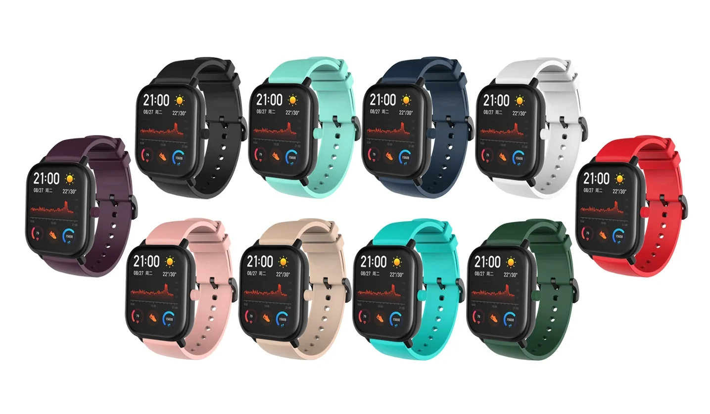 10 цветов мягкий силиконовый ремешок для Xiaomi Amazfit GTS умный Браслет для Huami Amazfit GTR 42 мм браслет на запястье