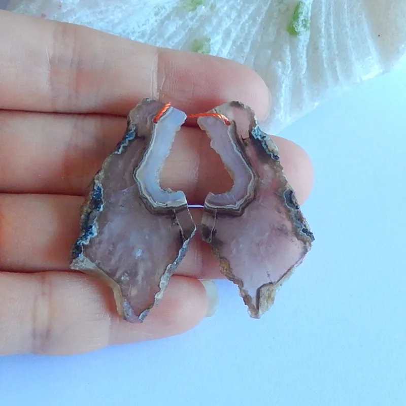 Самородок Агат Модные женские серьги, женские популярные специальные, 41x22x4 мм, 9,83 г