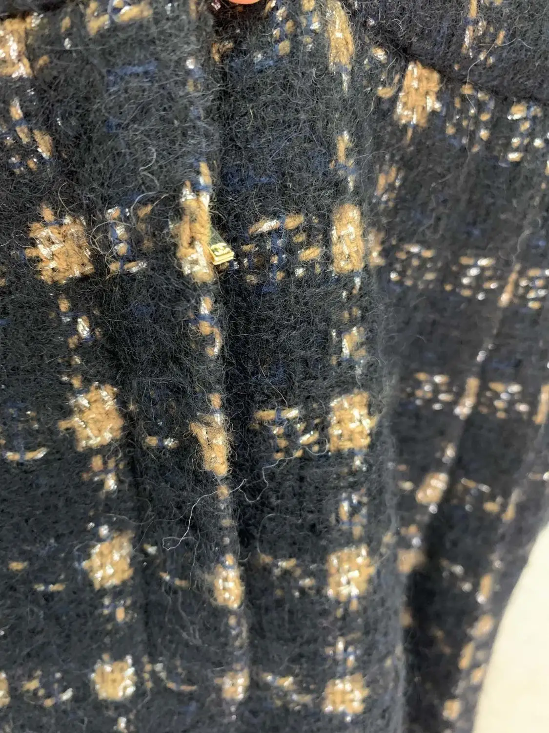 Полушерстяной Черный женский комплект куртка длинное пальто для отдыха стиль