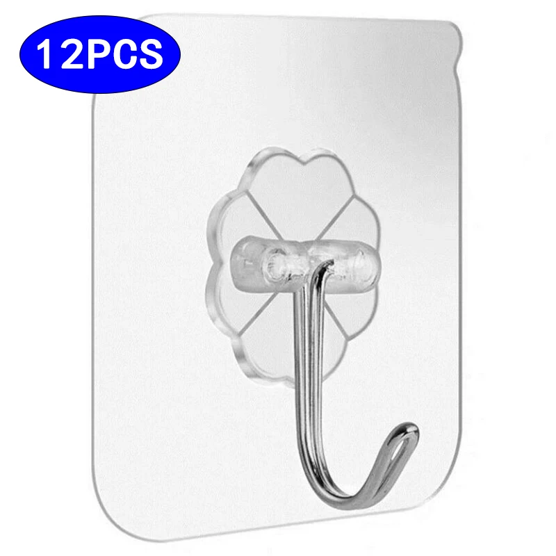 Storage-Rack Kitchenware Wall Hook Bathroom-Accessories Self-Adhesive Transparent Magic