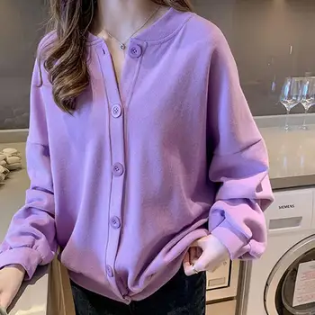 

Women Sweatshirt Streetwear Spring Autumn All Match Loose Casual Sweatshirt Coat Female Tops Vintage Plus Size Hoodies Outwears