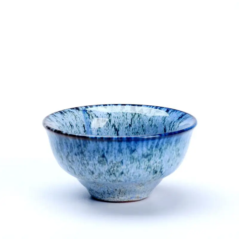 

1Pc Chinese Teacup Drinkware Chinese Kung Fu Tea Set Ceramic Glaze Teacup Handpainted Porcelain Cups For Puer Oolong Tea