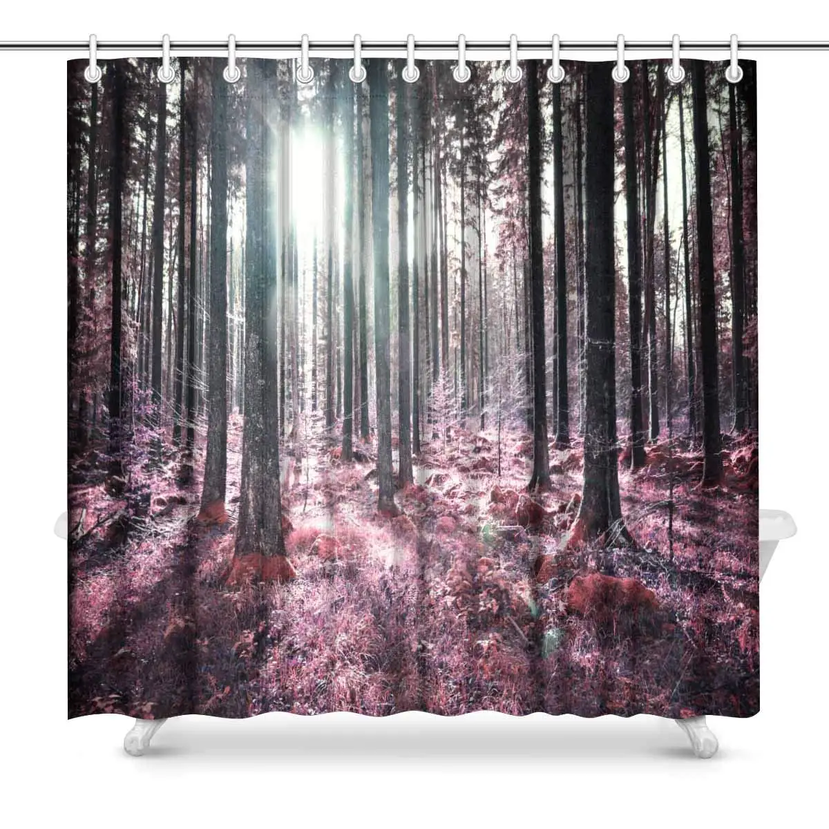 

Artistic Strange Sunny Forest Trees Landscape Background Decor Waterproof Polyester Bathroom Shower Curtain Bath Decorations