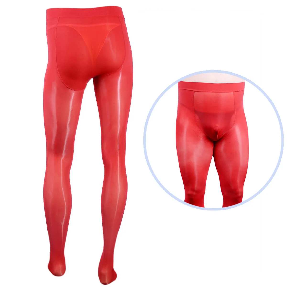 

Metelam Men's Plus Size Ultra Shiny Pantyhose U Convex Underwear Elastic Sheer Stockings Transparent See Through