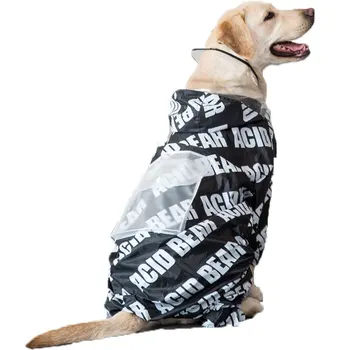 

Dog Raincoat Four-Footed Waterproof Medium-Sized Giant Golden Raincoat Samoyed Labrador Pet Big Dog Clothes