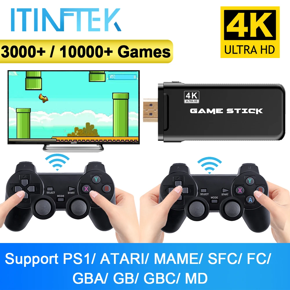 Details about   Portable 4K TV Video Game Console With 2.4G Wireless Controller Support CPS PS1