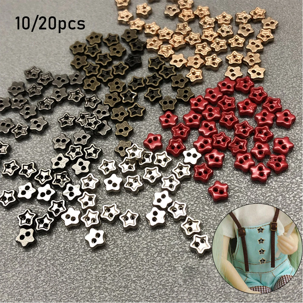 

10/20pcs 4mm/5mm Candy Color Metal Buckles Handmade Doll Accessories DIY Doll Clothes Mini Buttons For Baby Doll Clothes Bags
