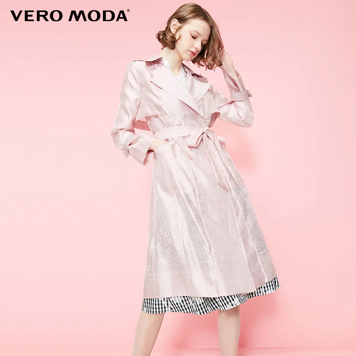 Lt. pale ling flower Vero Moda женское Яркое трикотажное пальто с лацканами на шнуровке | 319121551 - Цвет: Lt. pale ling flower