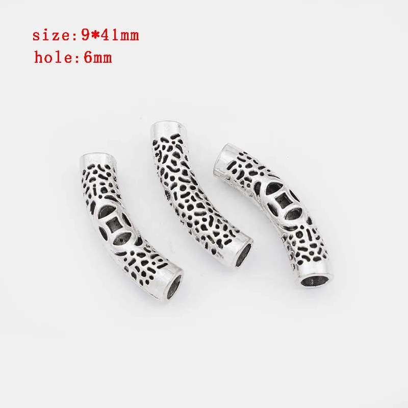 SOFPLATE 100 Perline Distanziali A Tubo In Lega, 7x9mm Foro 3,5mm, Colore Argento Antico, Per Creazione Gioielli Fai-da-Te