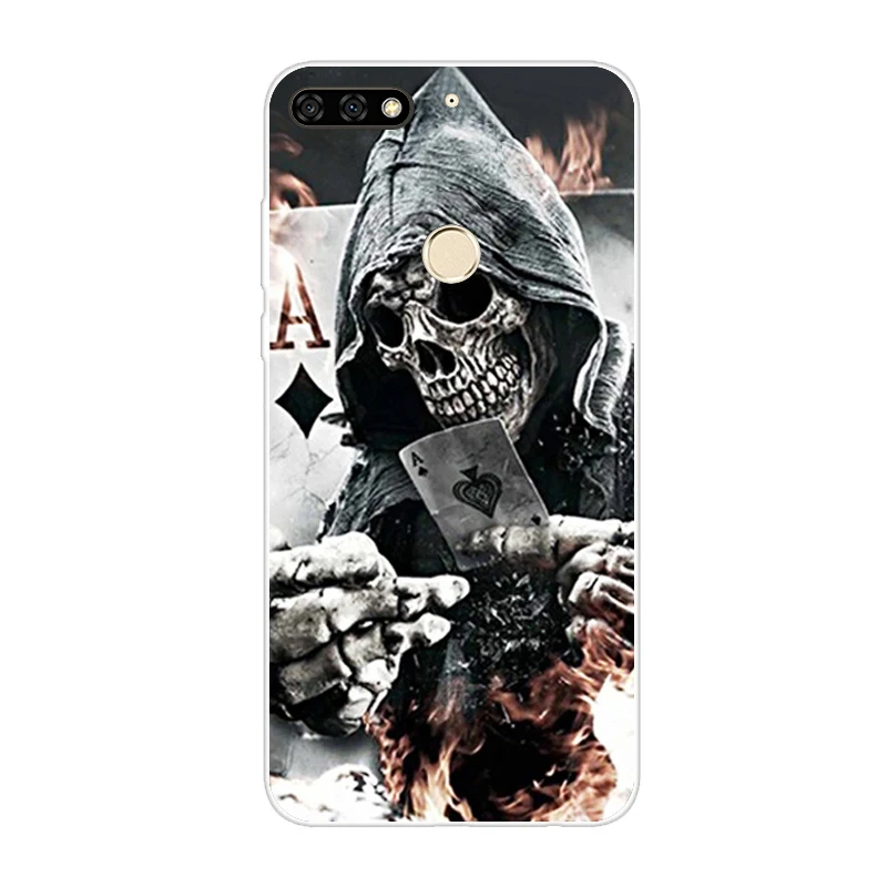 Темно-серый Для huawei Honor 7C чехол 5," AUM-L41 Coque силиконовый мягкий ТПУ задняя крышка на huawei Honor 7C Чехлы Honor 7 C Honor7C 7C бампер - Цвет: Темно-серый