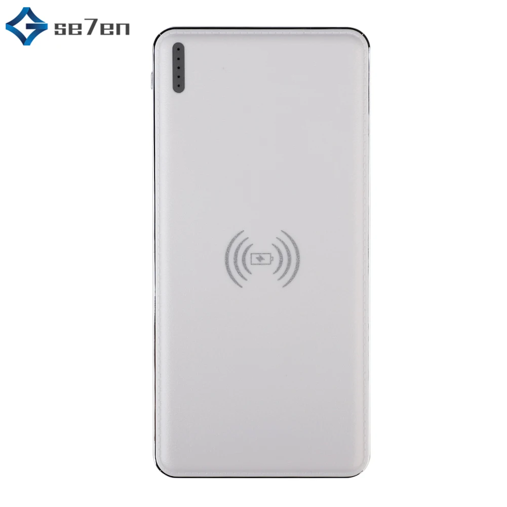 10000 мАч внешняя батарея для iPhone 7 X samsung huawei Xiaomi Qi Беспроводное зарядное устройство power Bank Беспроводное зарядное устройство - Цвет: Белый