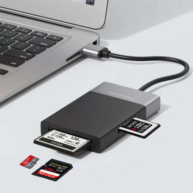 Многофункциональный SD кард-ридер USB 3,0 CF карта памяти адаптер usb-хаб считывание карт одновременно для SD TF CF XQD