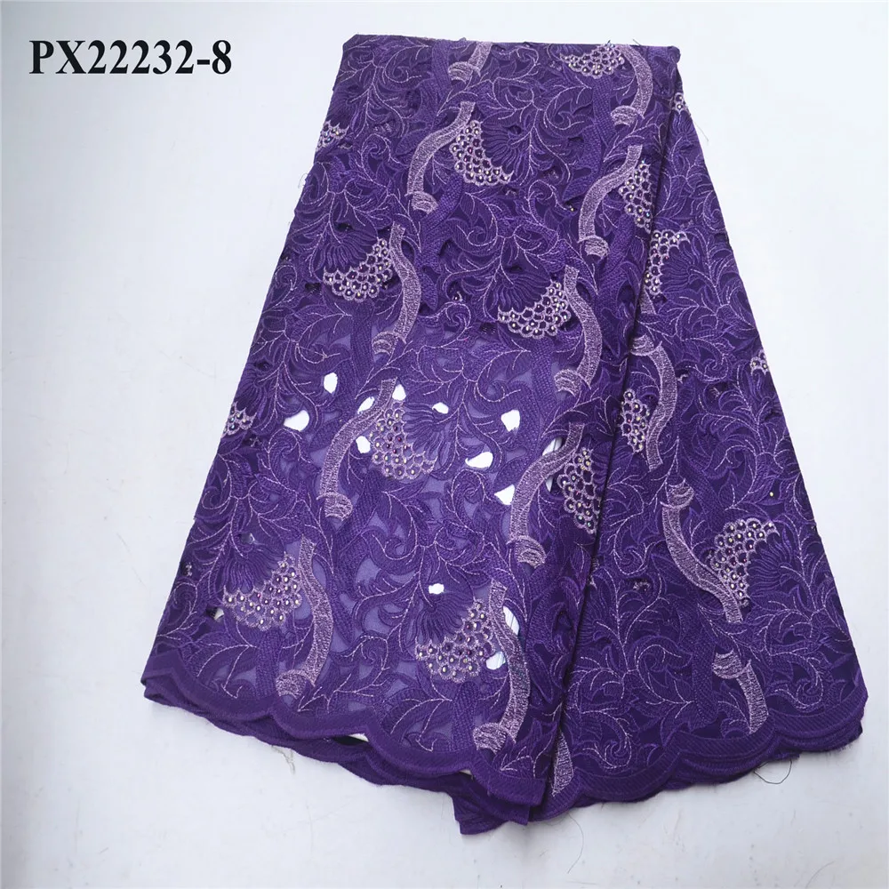 China Factory good price Double organza handcut lace fabric swiss voile cotton for lady big party