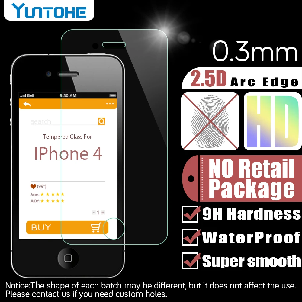 100 шт для iphone 11 pro XS Max XR 4 5 6 7 8 plus X Закаленное Стекло Защитные пленки для экрана против царапин протектор с розничной коробкой