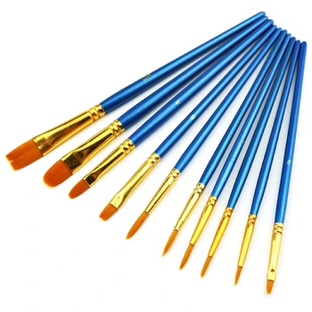 

Pointed-Round Paint Brush, 4 Sets of 10 Pieces Tip Nylon Hair Miniature Paint Brushes for Artist Face Nail Body