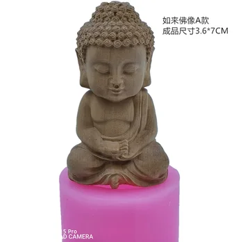 Buddha Design Candle Molds Soap 3D Silicone Mold For Candle Wax Aroma Gypsum Resin Decorating Crafts Making 5