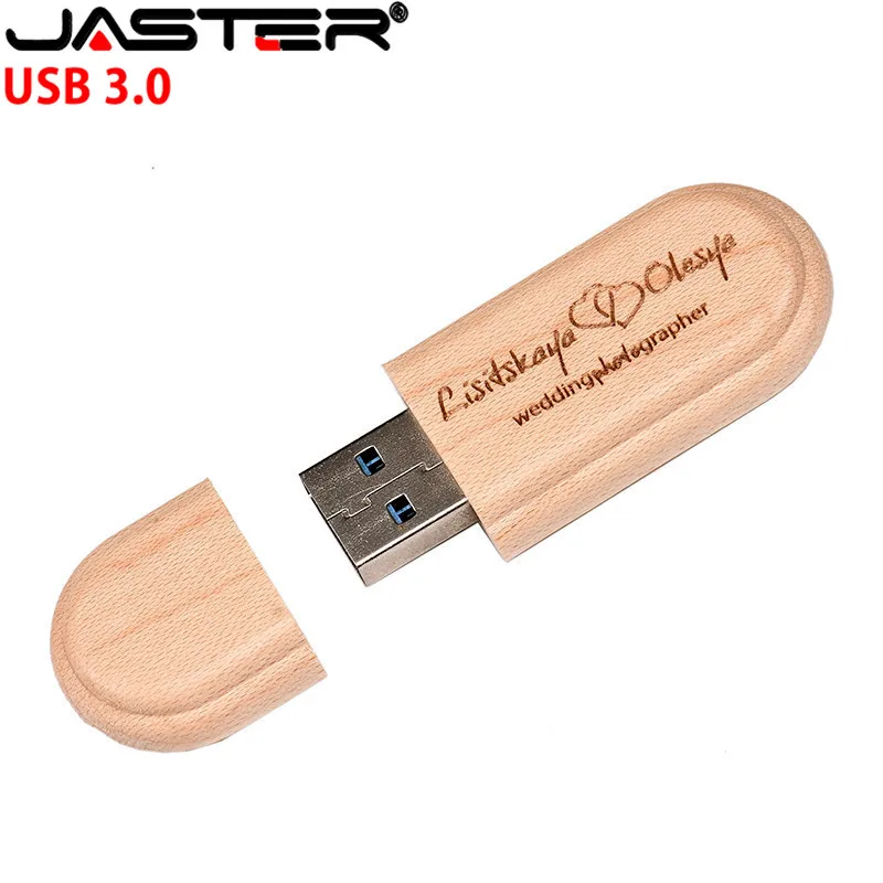 USB флеш накопитель JASTER деревянный с лазерной гравировкой и коробкой 4/16/32/64 ГБ|USB
