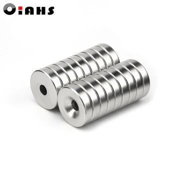 

20pcs 40 x 10 mm Hole: 6mm super Strong Round Neodymium Countersunk Ring Magnets Rare Earth N50 Free Shipping