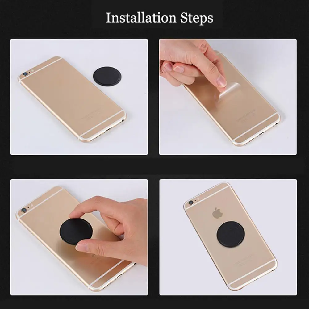 PU Leather Metal Plate For Magnetic Car Phone Holder Magnet Phone Stand GPS Holder Accessory 3M Adhesive PU Iron Sheet