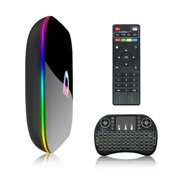 

Q+Smart TV Box Android 9.0 4GB+64GB tv box QuadCore USB3.0 2.4G WiFi TVBox Media Player With keyboard