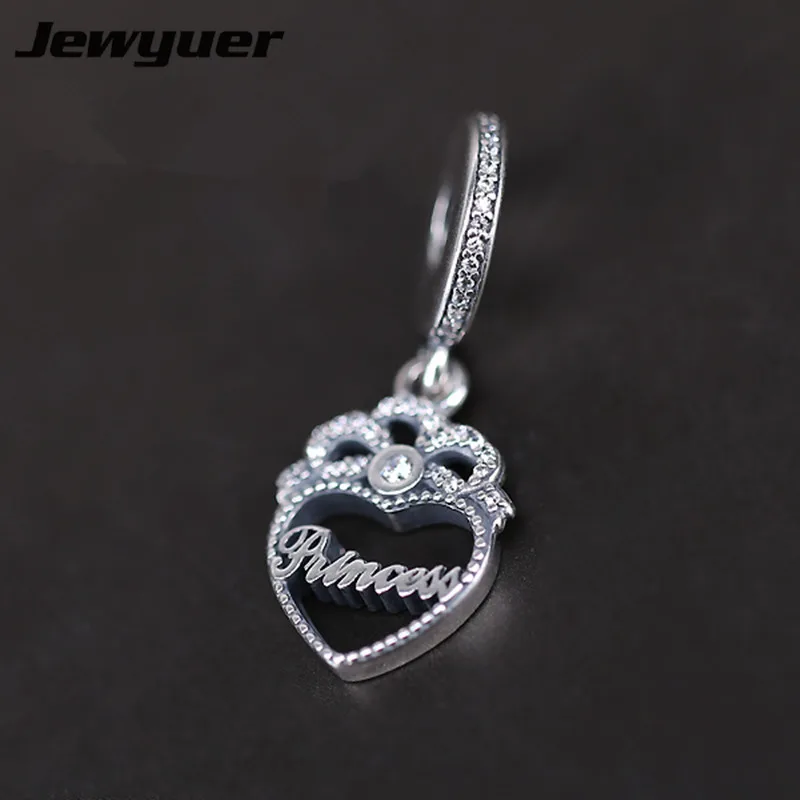 Подвеска-Шарм Принцесса из серебра 925 пробы с короной и сердцем | Украшения